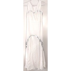 NWT Lucy Paris Maxi Dress In White & Metallic, Sz. S